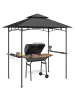 Outsunny Grillpavillon 240L x 150B x 258H cm Dunkelgrau