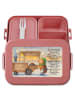 Mr. & Mrs. Panda Bento Box Igel Maronen Design mit Spruch in Rot Pastell