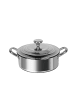Cheffinger Edelstahl Kochtopf - Niedriger Topf geeignet für alle Herdarten, in Silber