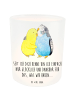 Mr. & Mrs. Panda Windlicht Glas Wellensittich Liebe mit Spruch in Transparent