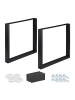 relaxdays 2tlg. Tischkufen Set in Schwarz - (B)80 x (H)72 x (T)8 cm