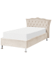 Beliani Einzelbett METZ in Beige/Silber - (W) 126 x (H) 102 x (L) 217 cm