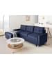 Beliani Ecksofa FLAKK in Blau/Braun - (W) 232 x (H) 90 x (L) 147 cm