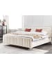 Beliani Doppelbett LUNAN in Beige/Silber - (W) 186 x (H) 101 x (L) 215 cm