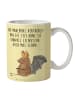 Mr. & Mrs. Panda Tasse Fledermaus Sitzen mit Spruch in Gelb Pastell