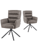 DUBI Möbel 2er-Set: Drehstuhl Mika-Jana in Taupe - (B)59 x (H)94 x  (T)66 cm