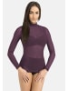 Teyli Damen-Rollkragenpullover aus durchsichtigem Netz Glamour in Pflaume