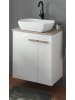 Furn.Design Waschbeckenunterschrank Weiß Hochglanz Lack, Eiche, Waschtisch inkl. Waschbecken