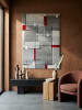 KADIMA DESIGN Teppich Niederflor Patchwork pflegeleicht Wohnzimmer Flur Esszimmer in Rot-Grau