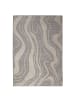 KADIMA DESIGN Waschbarer Teppich Abstraktes Wellenmuster, Wohnzimmer schmutzabweisend in Grau