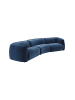 Angel Cerdá 3‑Sitzer‑Sofa aus dunkelblauem Samt, Modell 6372, schwarze Edelstahlbeine