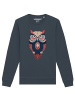 wat? Apparel Sweatshirt Colorful Owl in India Ink Grey
