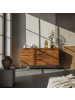 KADIMA DESIGN Sideboard FORMIO, Sheesham Massivholz, 160x40x88 cm, Industrial-Look