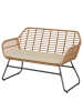 home24 home24 Loungeset 4-teilig Braun / Beige - Polyrattan, Polyester & Eisen mit Glasplatte in Braun / Beige