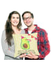 Mr. & Mrs. Panda 40 x 40 Kissen Avocado Party mit Spruch in Gelb Pastell