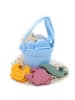 Intirilife Sandspielzeug 9-tlg. Set Silikon Kinder Strand Spielzeug in Blau
