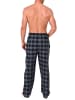 NORMANN Lange Schlafanzug Pyjama Flanell Hose kariert - 88089 in grau/marine