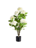 Beliani Kunstpflanze HORTENSIUM in Weiß/Grün - (W) 50 x (H) 90 x (L) 50 cm