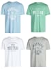 Mustang T-Shirt Basic Print 4er Pack in Mehrfarbig