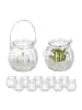 relaxdays 12x Windlicht in Transparent - (H)7,5 x Ø 8 cm