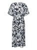 Kaffe Kleid KApaco Tight fit in Beige/Black/Blue Blurry Leaf