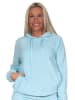 NORMANN Schlafanzug langarm Frottee Oberteil Pyjama Hoodie in hellblau