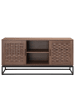 home24 home24 Sideboard mit 2 Türen aus Pappel-Echtholzfurnier & Metall in Pappel Hell in Pappel Dunkel