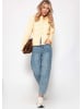 SASSYCLASSY Strickjacke mit grafischem Streifenbild Set in Rosa-Gelb