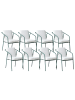 Beliani 8er-Set Gartenstuhl ASCIANO in Grün/Weiß