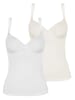 Viania 2er Pack BH Hemd Basic in cream weiss