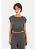 SMILODOX Crop Shirt Jorina in Anthrazit