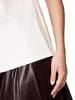 MARC CAIN Florales T-Shirt mit Perlendetails in Weiß