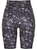Urban Classics Urban Classics Damen Ladies High Waist Tech Mesh AOP Cycle Shorts in blackuniverse