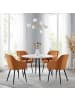 SONGMICS 4er-Set: Esszimmerstuhl in Karamellbraun - (B)62.5 x (H)85 x (T)60 cm