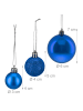 relaxdays 50-tlg. Weihnachtskugeln Set in Blau