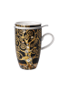 Goebel Teetasse mit Deckel und Sieb " Gustav Klimt  Der Lebensbaum " in Schwarz Gold