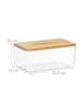 relaxdays Tücherbox in Transparent/ Natur- (B)23,5 x (H)10 x (T)13 cm