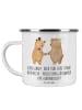 Mr. & Mrs. Panda Emaille Tasse 25. Hochzeitstag Silberne Hochzei... in Weiß