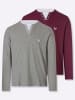 WITT WEIDEN Langarm-Shirt in grau-meliert + bordeaux