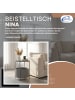 Coemo Beistelltisch Nina mit Canvas Korb - Metallgestell in Grau
