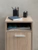 KADIMA DESIGN Rollcontainer OSSOLA, weiß/Sonoma, mit Ablagefach und Rollen in Beige