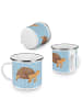 Mr. & Mrs. Panda Camping Emaille Tasse Schildkröte Marschieren o... in Blau Pastell