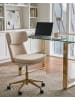 Beliani Bürostuhl GRANBY in Beige/Gold - (W) 58 x (H) 77 x (L) 58 cm