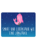 Mr. & Mrs. Panda Blechschild Sternzeichen Jungfrau mit Spruch in Sternenhimmel Blau