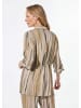 GOLDNER Longbluse in beige / gemustert