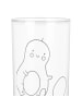 Mr. & Mrs. Panda Wasserglas Avocado Kern rollt mit Spruch in Transparent
