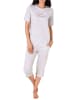 NORMANN Capri Pyjama kurzarm grafischen Designs - 44577 in grau