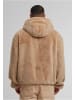 Urban Classics Urban Classics Full Zip Faux Fur Hoodie in wetsand
