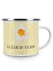 Mr. & Mrs. Panda Emaille Tasse Spiegelei Ei mit Spruch in Gelb Pastell