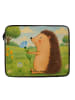 Mr. & Mrs. Panda Notebook Tasche Igel Blumen Design ohne Spruch in Weiß
